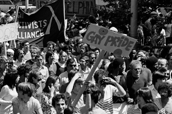 The history of gay liberation marches.