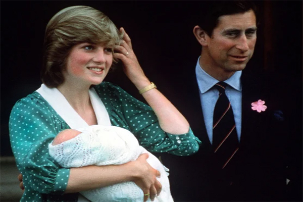 Princess Diana after giving birth