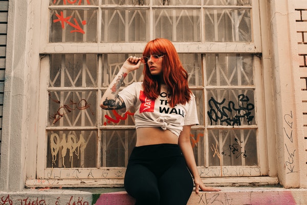 Redhead girl posing